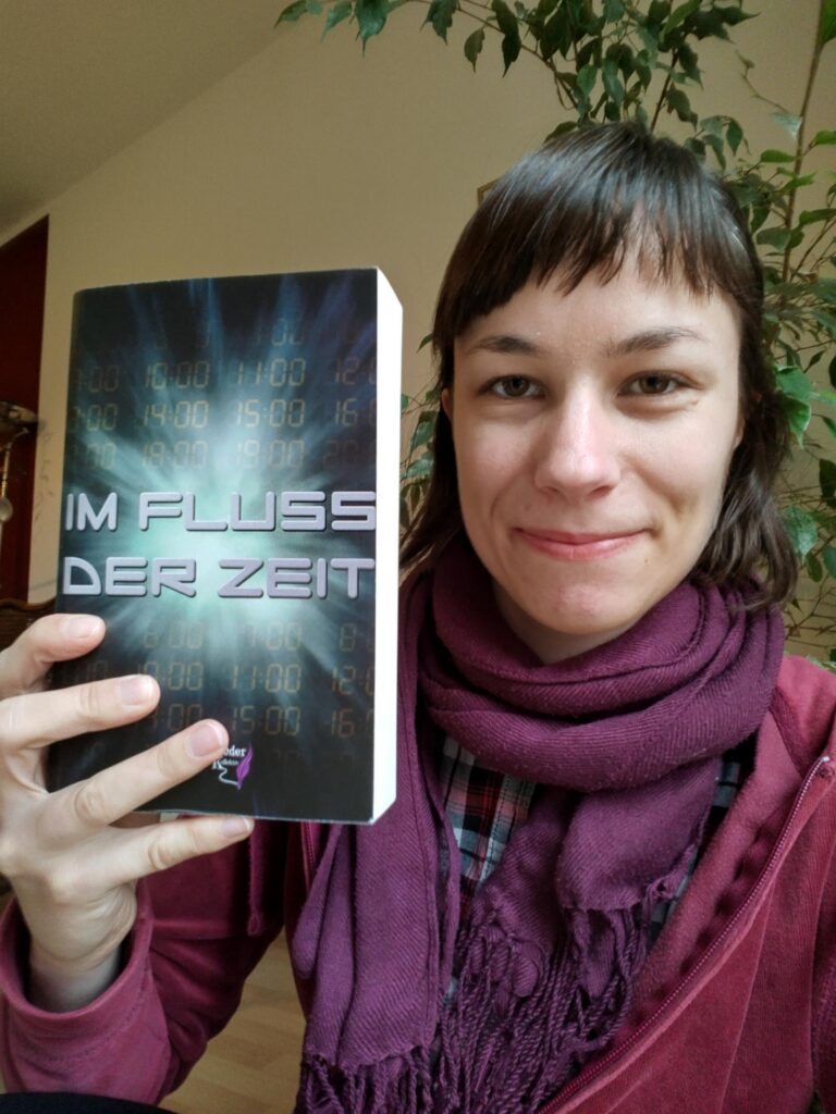 Foto von mir mit "Im Fluss der Zeit"