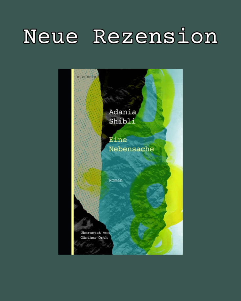 Buchcover von "Eine Nebensache", darüber "Neue Rezension"